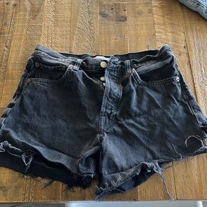 Agolde parker long short in distressed black